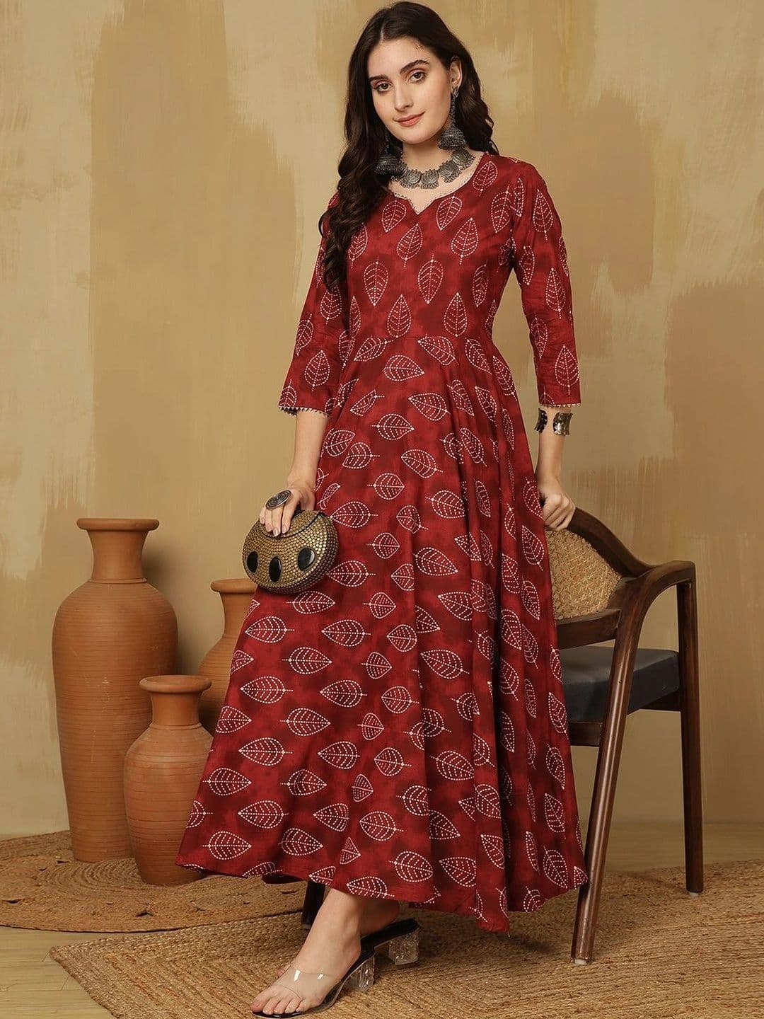 Sangria Women Ethnic Motifs Printed Indie Prints Anarkali Kurta thumbnail 5