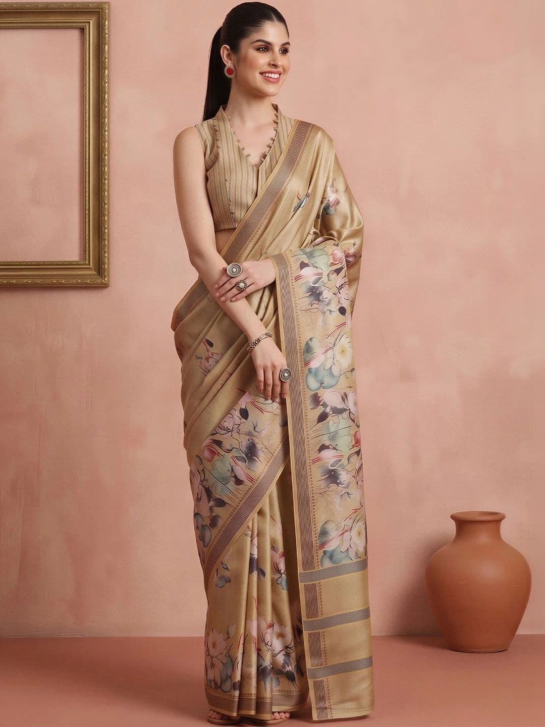 Sangria Floral Designer Saree thumbnail 6