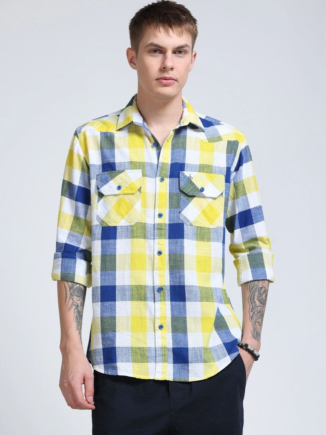 FashionDistrict shirt for Men Comfort Sheer Checked Casual Shirt thumbnail 4