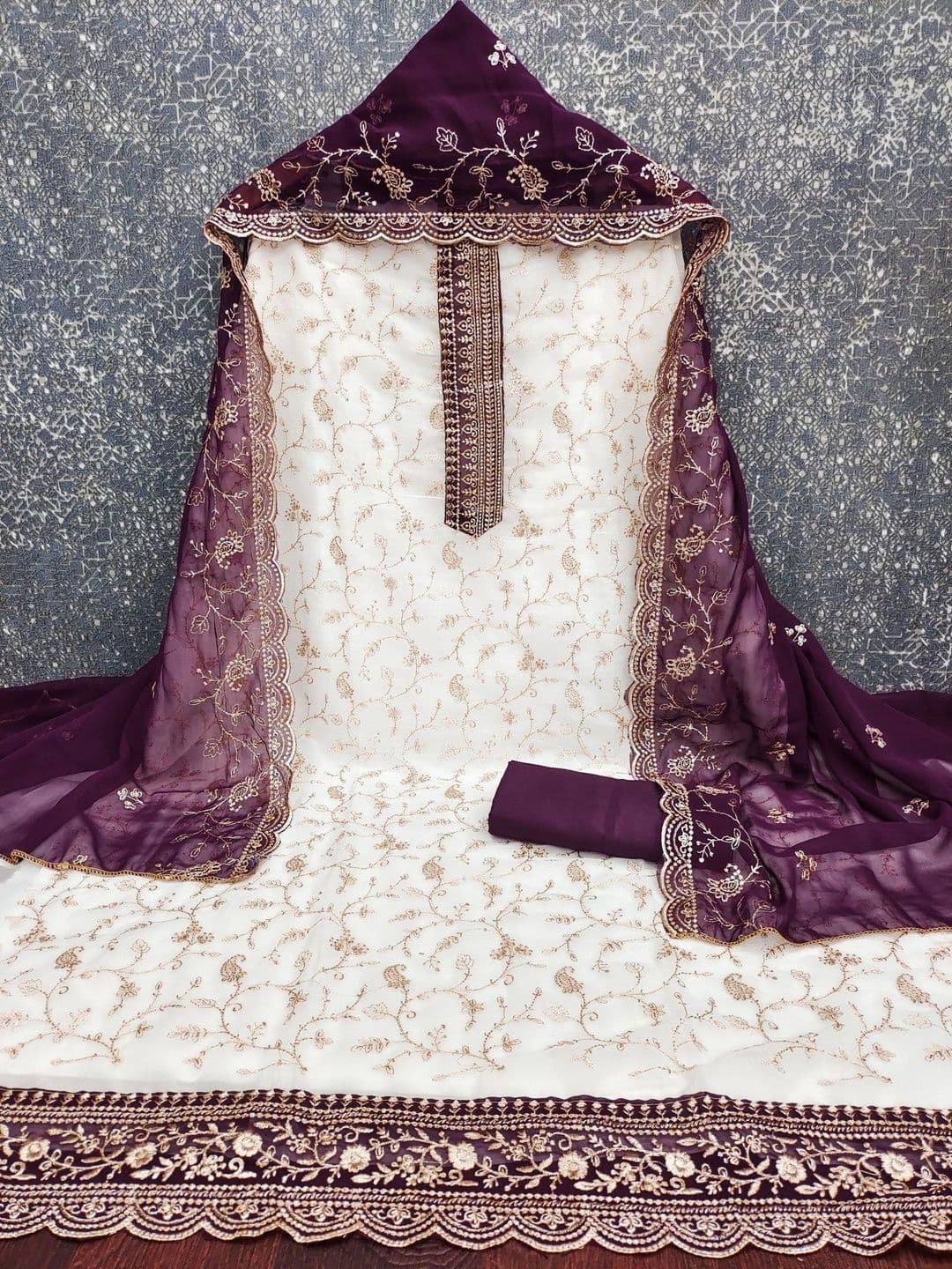 TAVAS Embroidered Unstitched Dress Material thumbnail 4