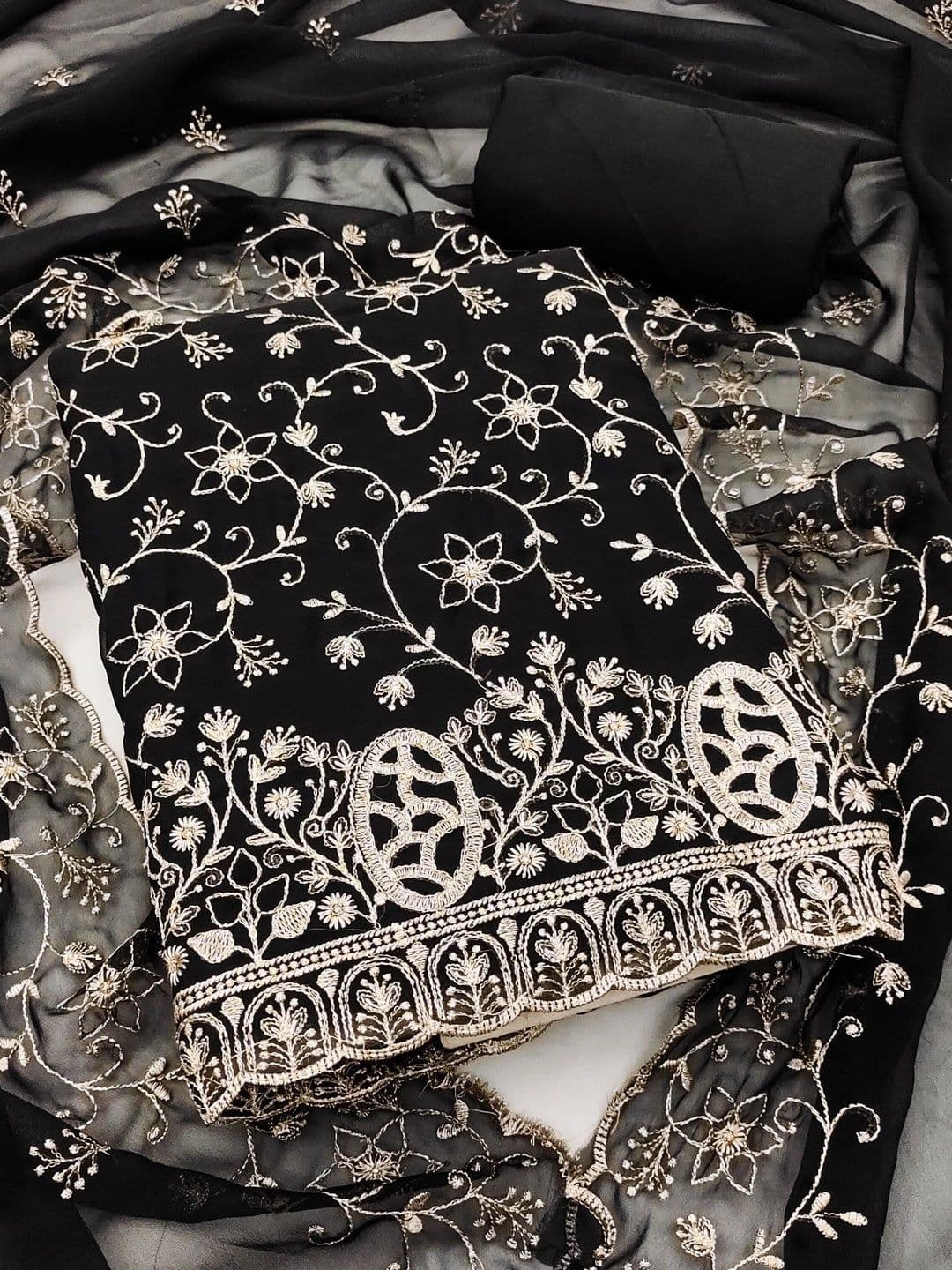 Dhaaga Ghar Embroidered Unstitched Dress Material - view 1