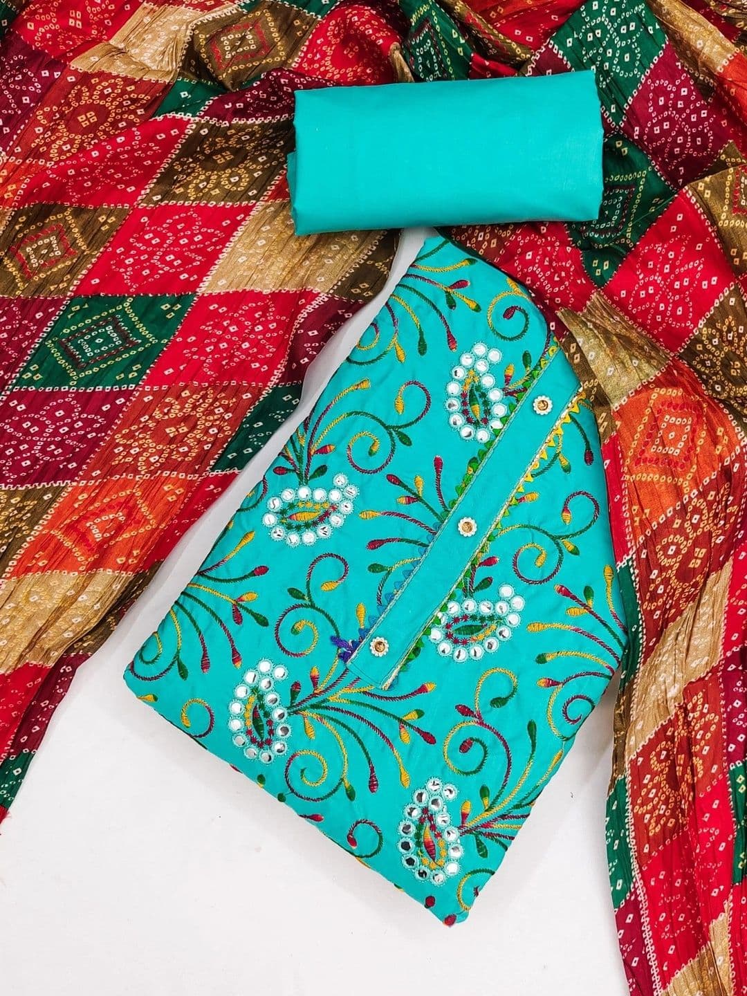Dhaaga Ghar Embroidered Unstitched Dress Material thumbnail 2