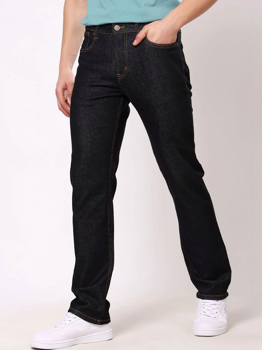Stylox Men Comfort Relaxed Fit Mid-Rise Stretchable Jeans thumbnail 2