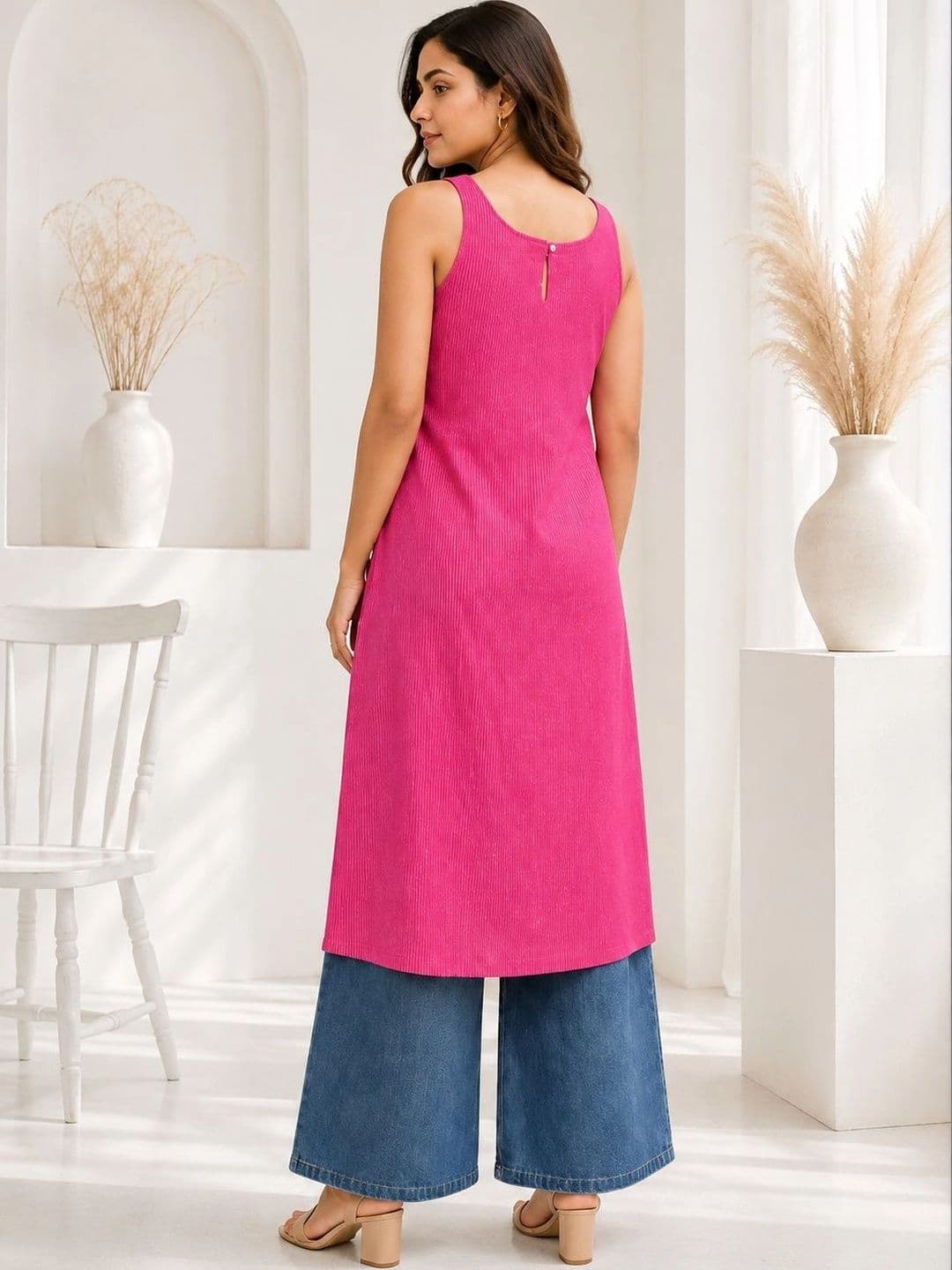 HERE&NOW Woven Design Pure Cotton Kurti thumbnail 4