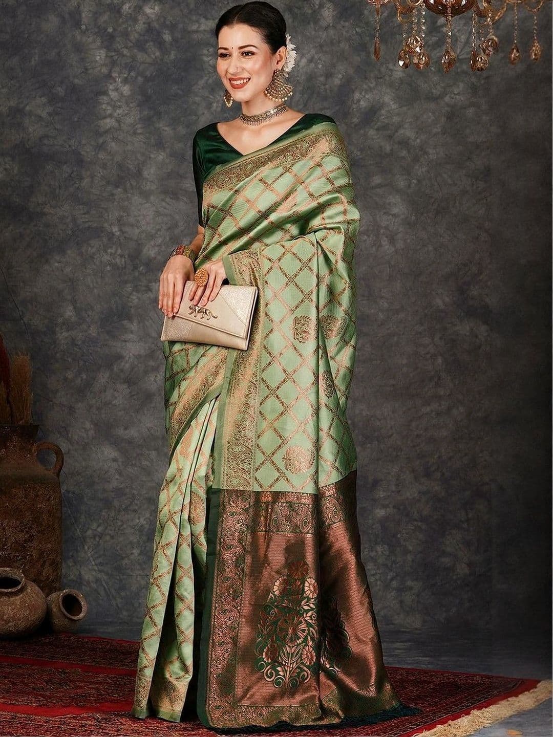 SANISA Ethnic Motifs Silk Blend Saree thumbnail 5