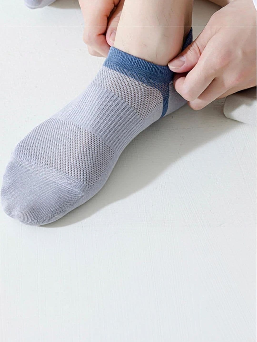 Moda Rapido Men Pack of 5 Cotton Blend Colourblocked Shoe Liners Socks thumbnail 6