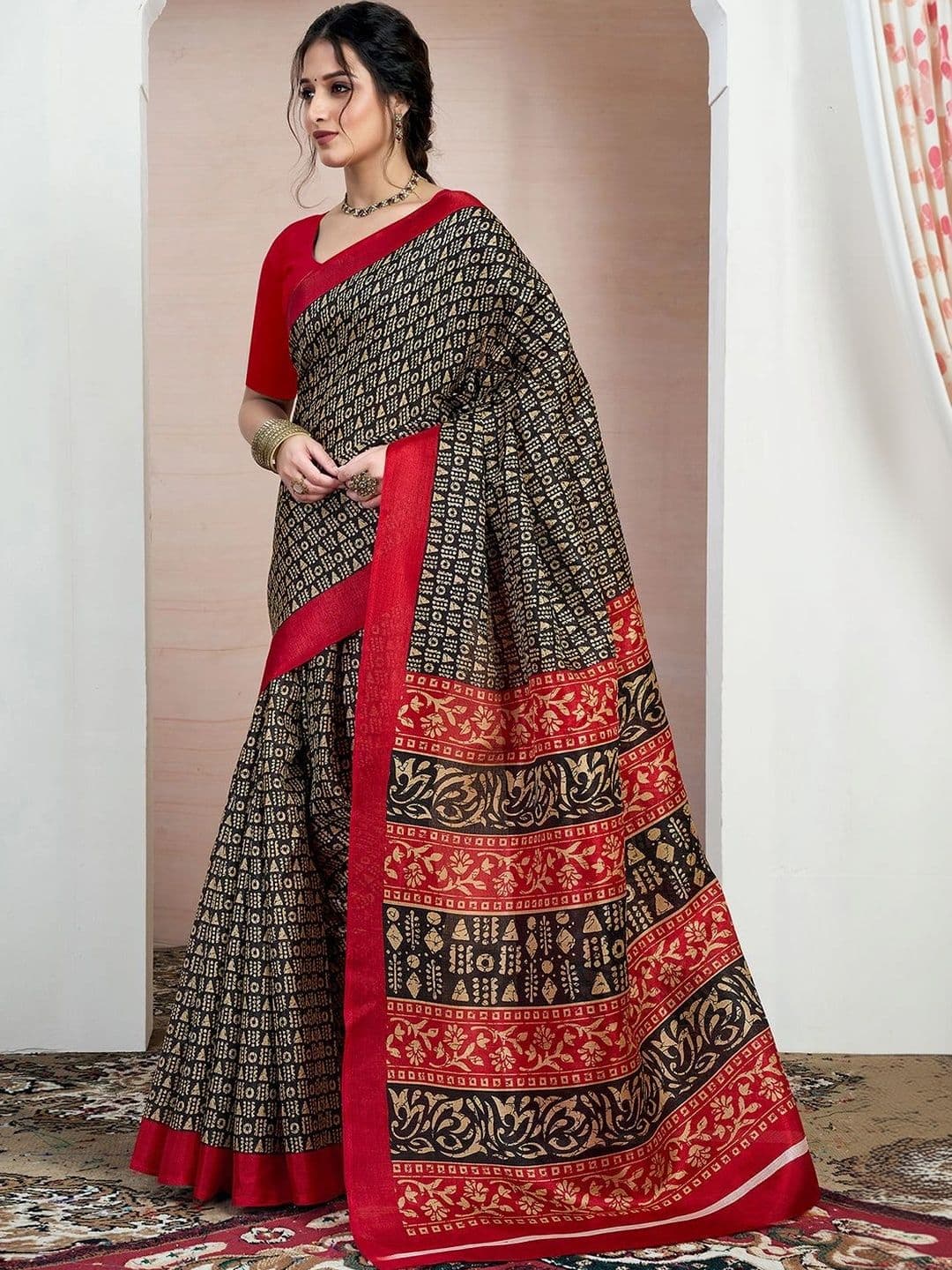 SANISA Ethnic Motifs Pure Cotton Saree thumbnail 5
