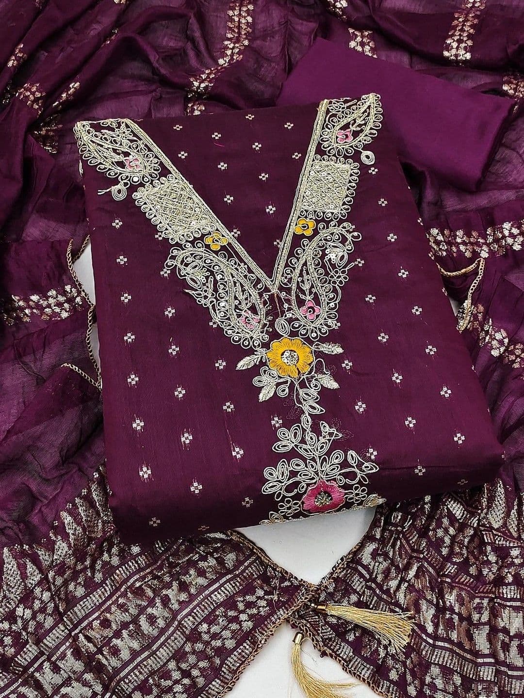 TAVAS Unstitched Dress Material - view 1