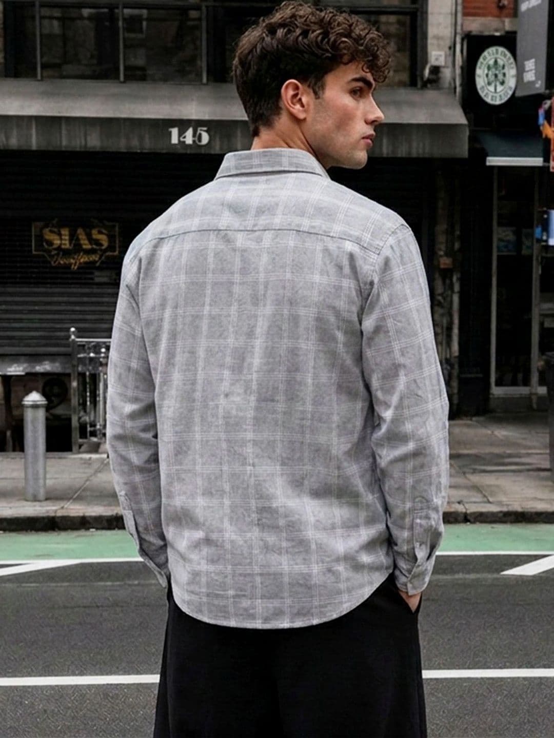 Powerlook Men Windowpane Checks Checked Casual Shirt thumbnail 6
