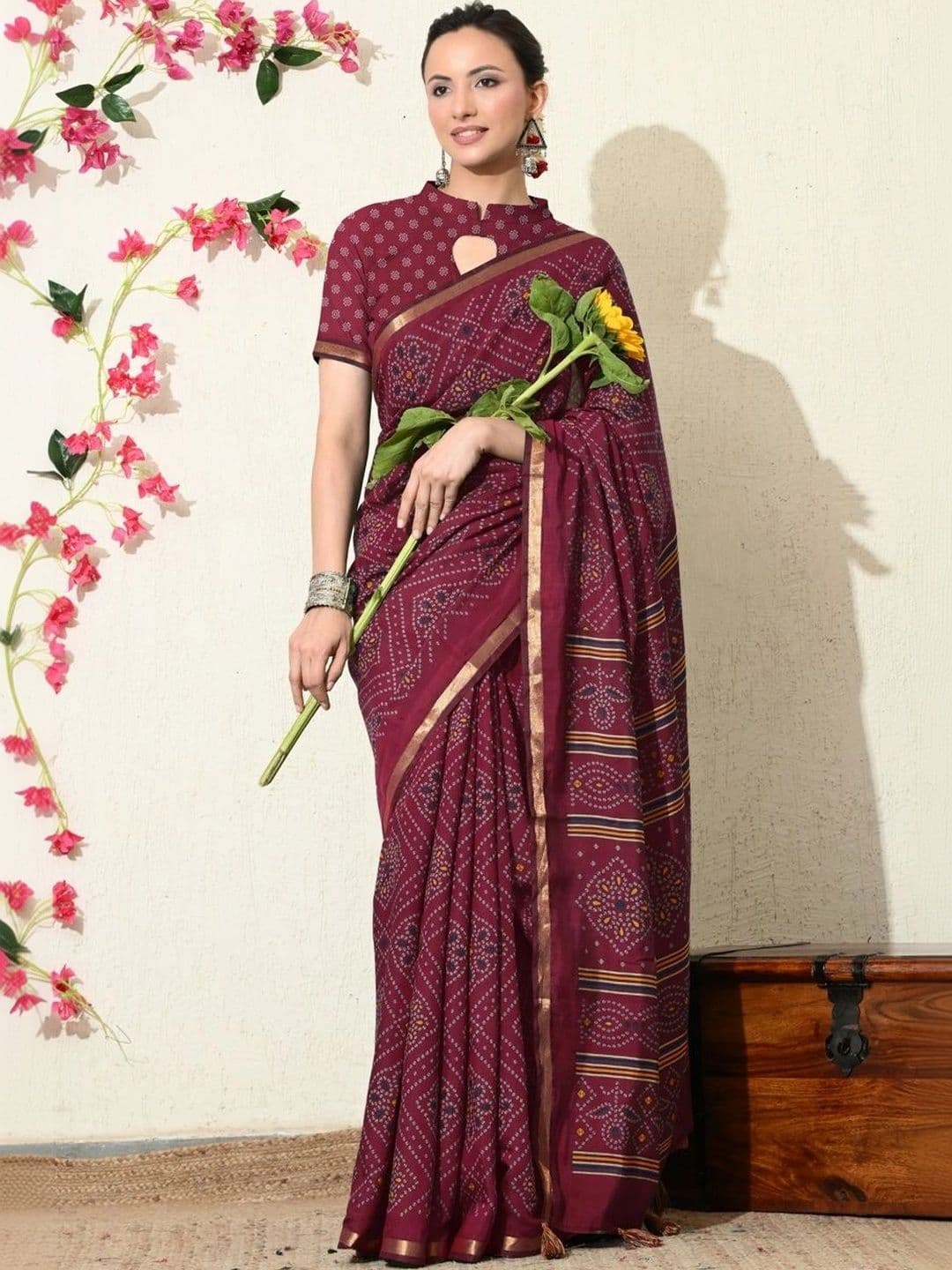 KALINI Women's Block Print Saree - view 1