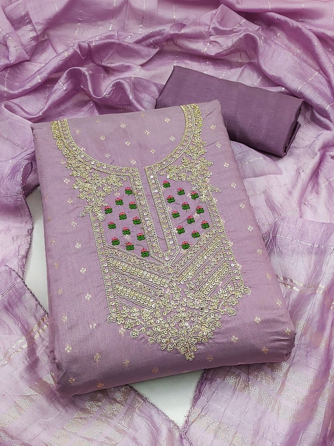 Dhaaga Ghar Embroidered Unstitched Dress Material - view 1