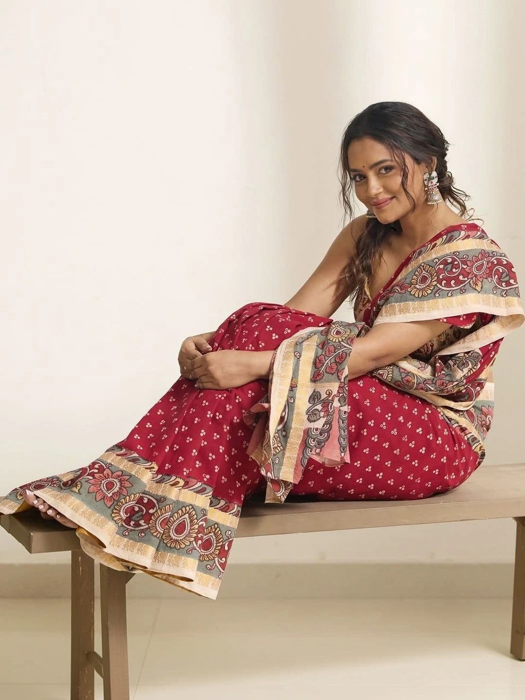 Moda Rapido Kalamkari Pure Cotton Saree thumbnail 5