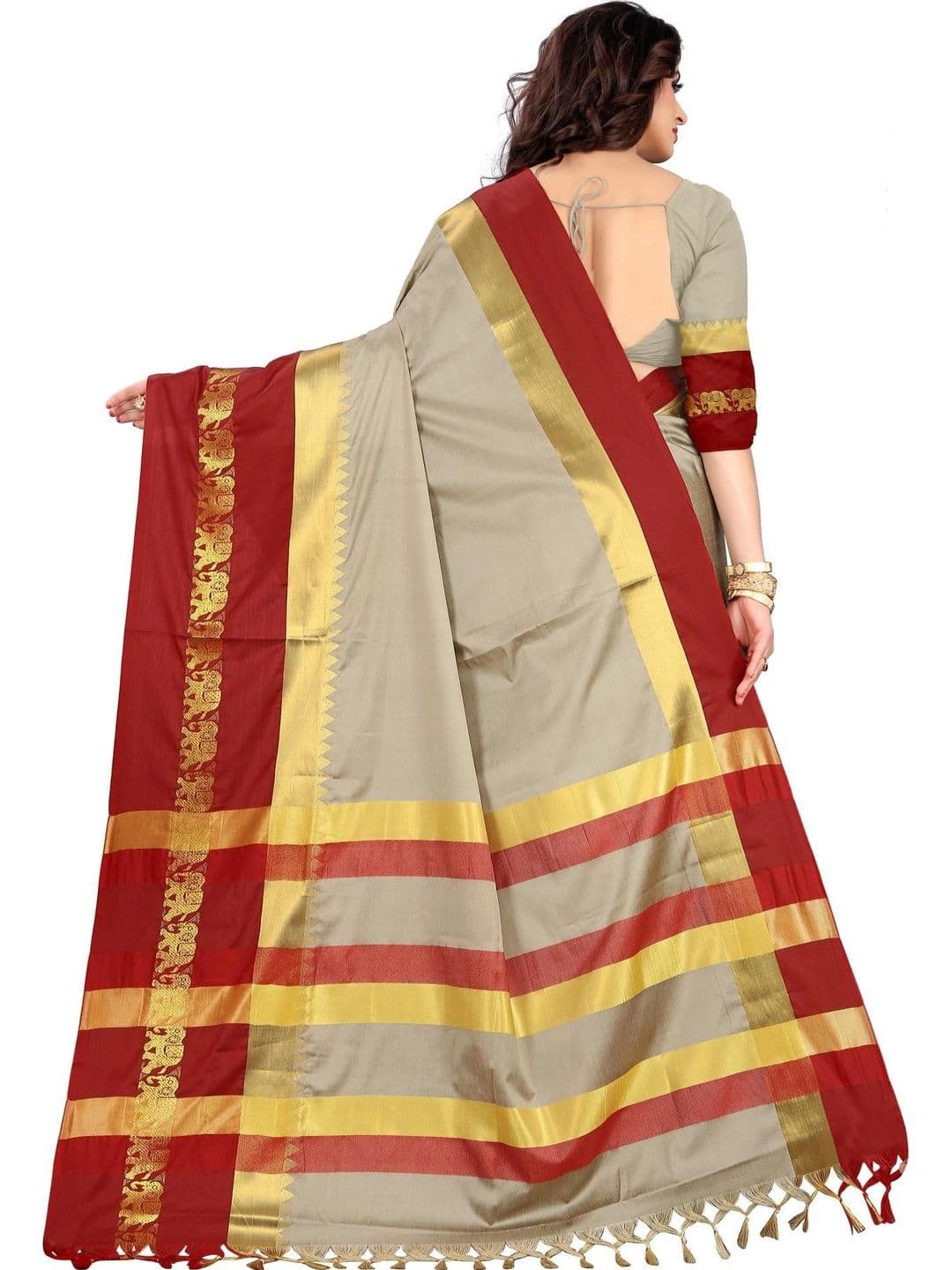 VEERAIVA Zari Silk Cotton Heavy Work Paithani Saree thumbnail 2