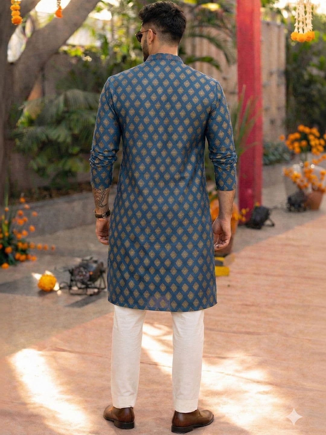 Anouk Printed Band Collar Straight Long Kurta thumbnail 5