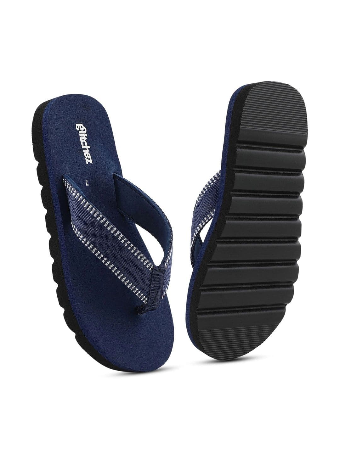 glitchez Men Striped Rubber Thong Flip-Flops thumbnail 4
