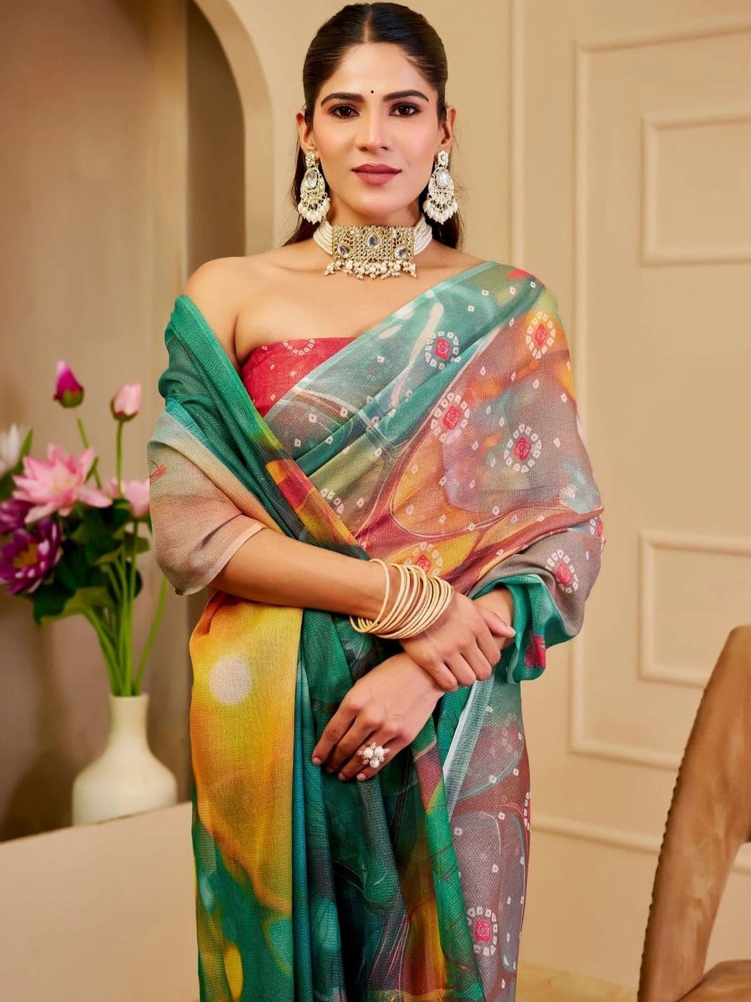 Mitera Tissue Designer Saree thumbnail 5