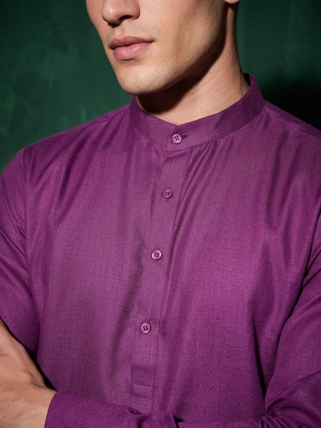 DRIP CHOWK Men Mandarin Collar Cotton Straight Kurta thumbnail 3