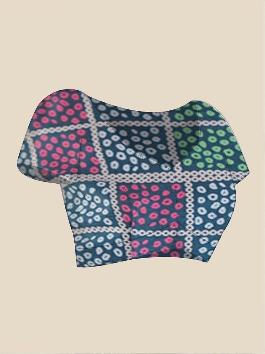 Pixie lane Bandhani Mirror Work Pure Georgette Saree thumbnail 7