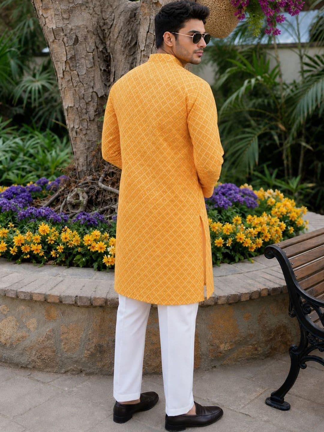 Anouk Printed Band Collar Straight Long Kurta thumbnail 7