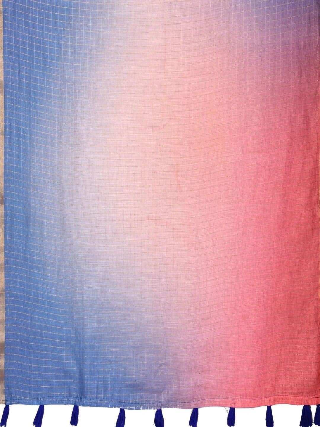 Pixie lane Ombre Zari Linen Blend Saree thumbnail 3