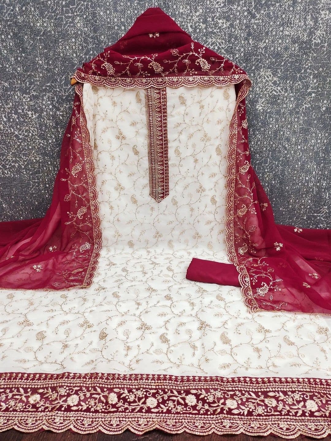 TAVAS Women Embroidered Unstitched Dress Material - view 1