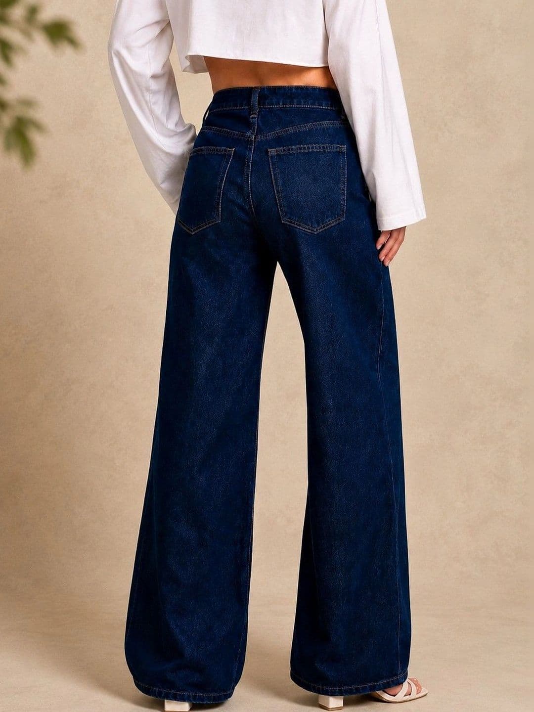 DressBerry Women Comfort Wide Leg High-Rise Stretchable Jeans thumbnail 3