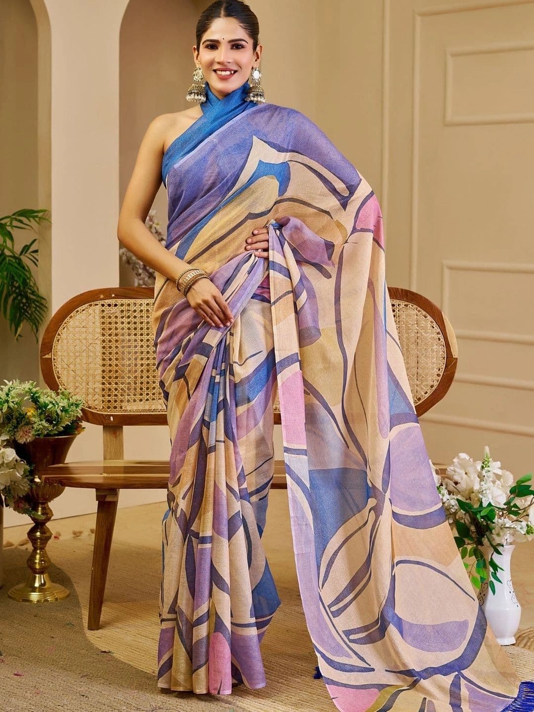 Mitera Tissue Designer Saree thumbnail 4
