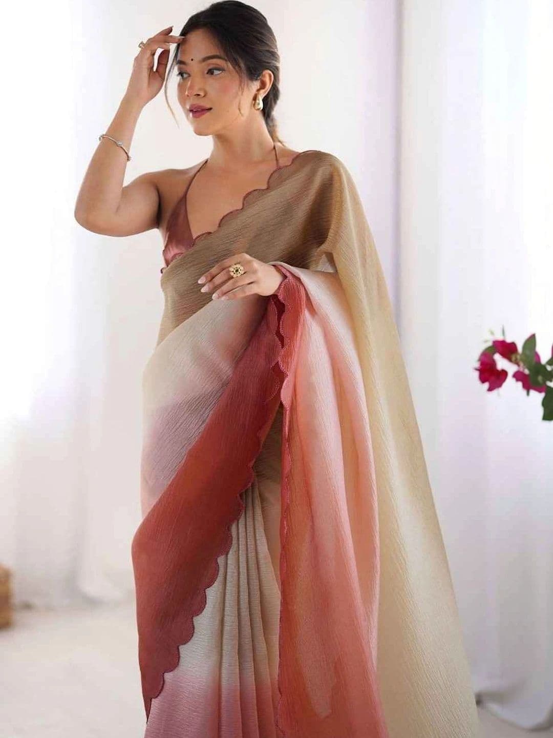 Moda Rapido Ombre Silk Blend Kanjeevaram Saree thumbnail 4