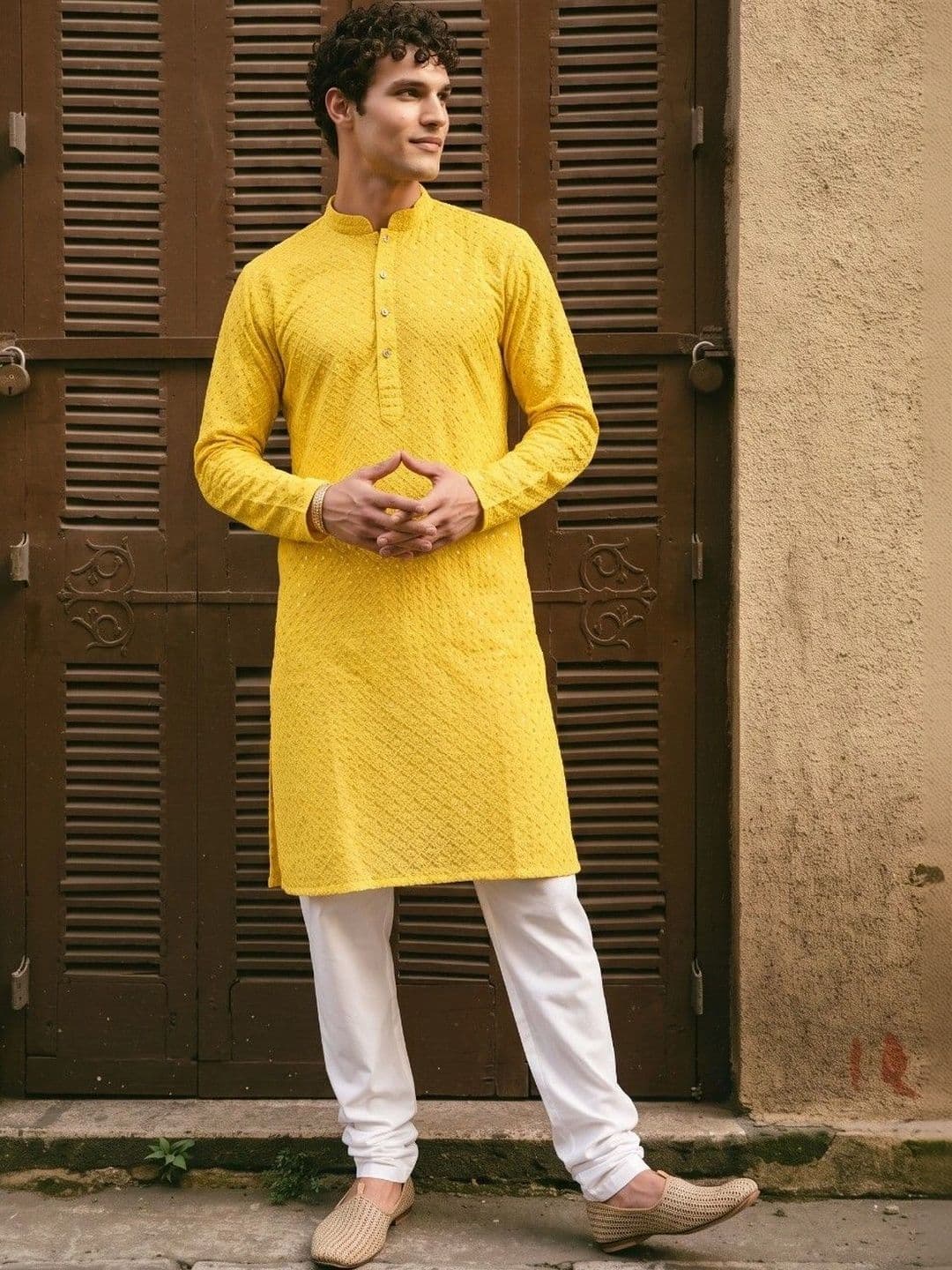 DRIP CHOWK Men Sequinned Kurta thumbnail 3