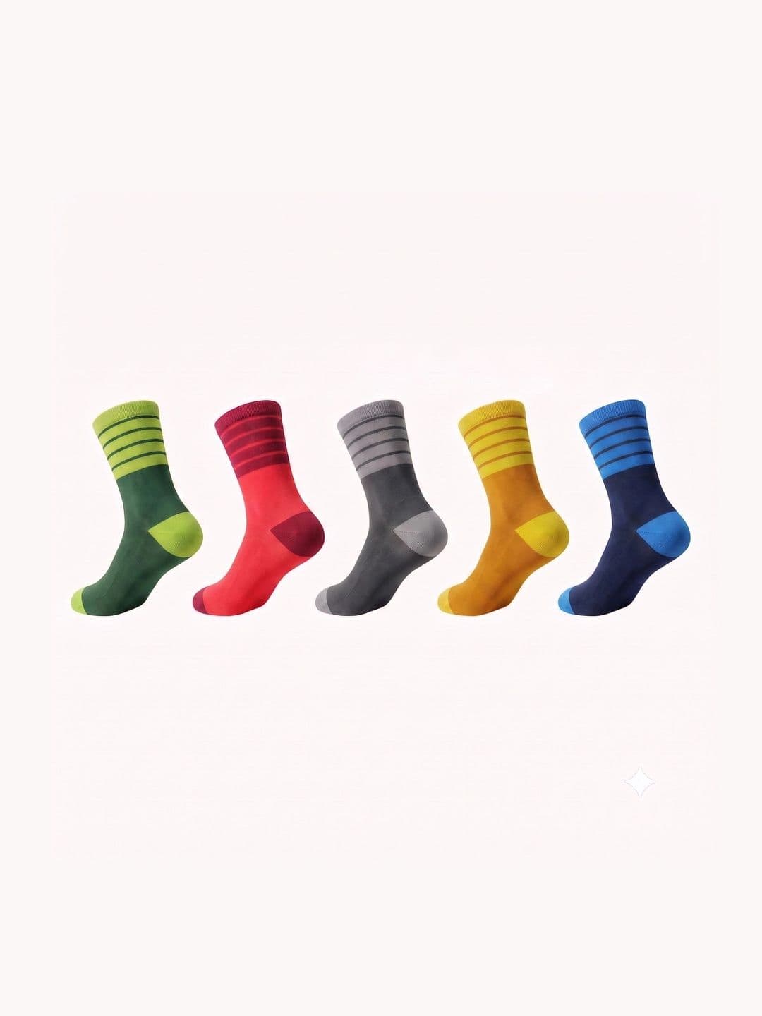 Moda Rapido Men Pack of 5 Cotton Blend Striped Above Ankle Socks - view 1