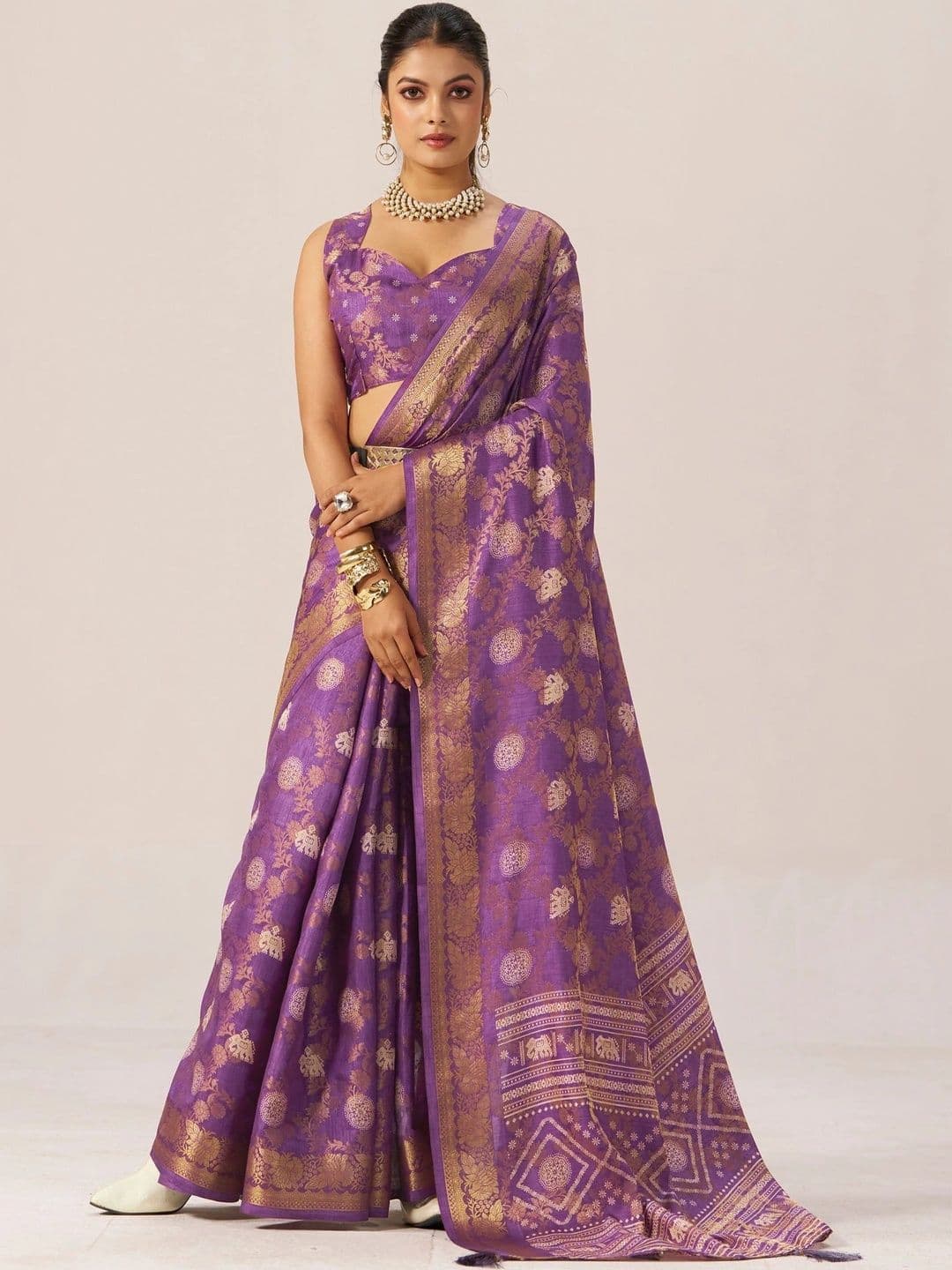 Anouk Woven Design Zari Silk Blend Banarasi Saree - view 1
