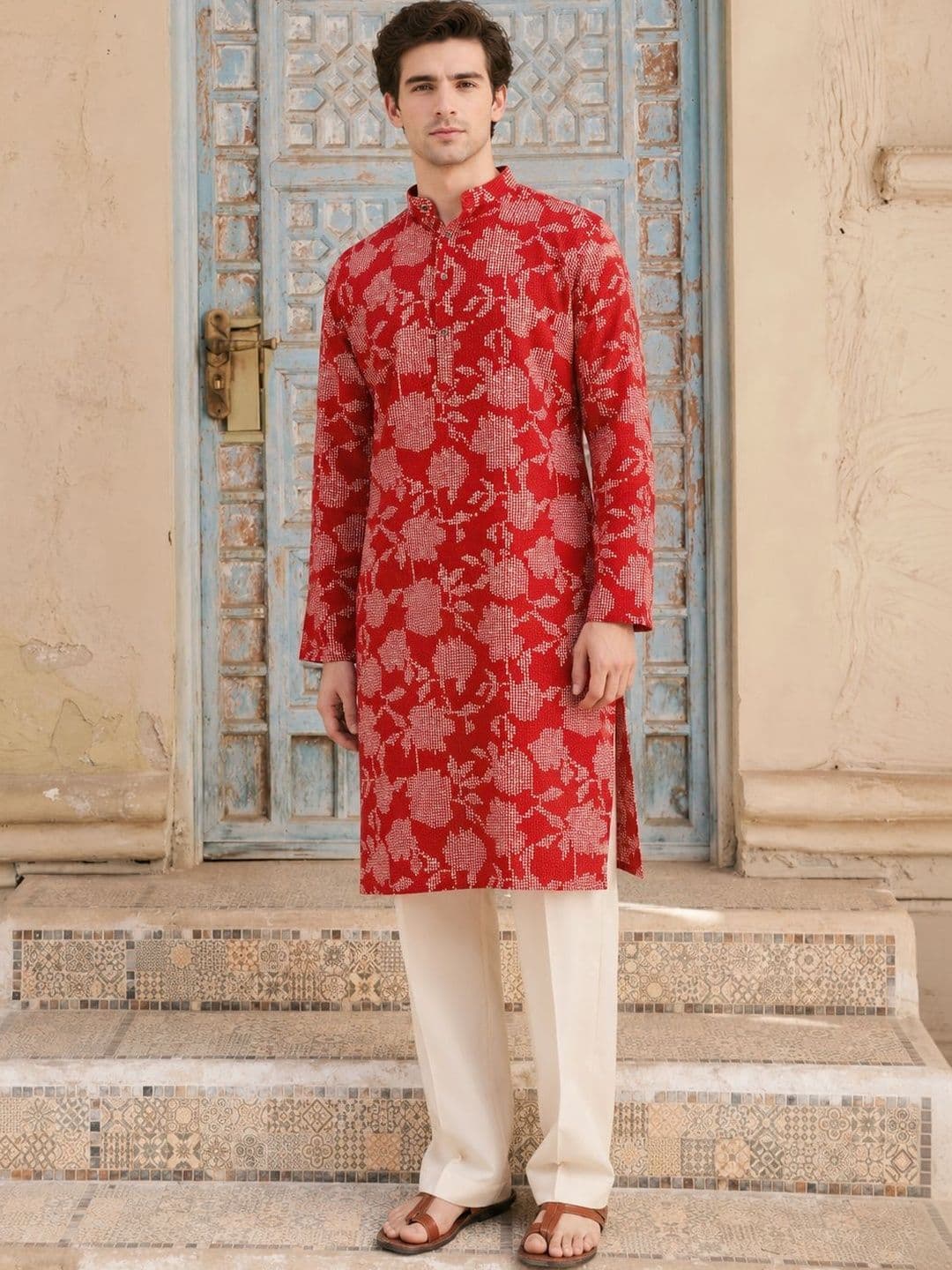Anouk Men Floral Printed Kurta - view 1