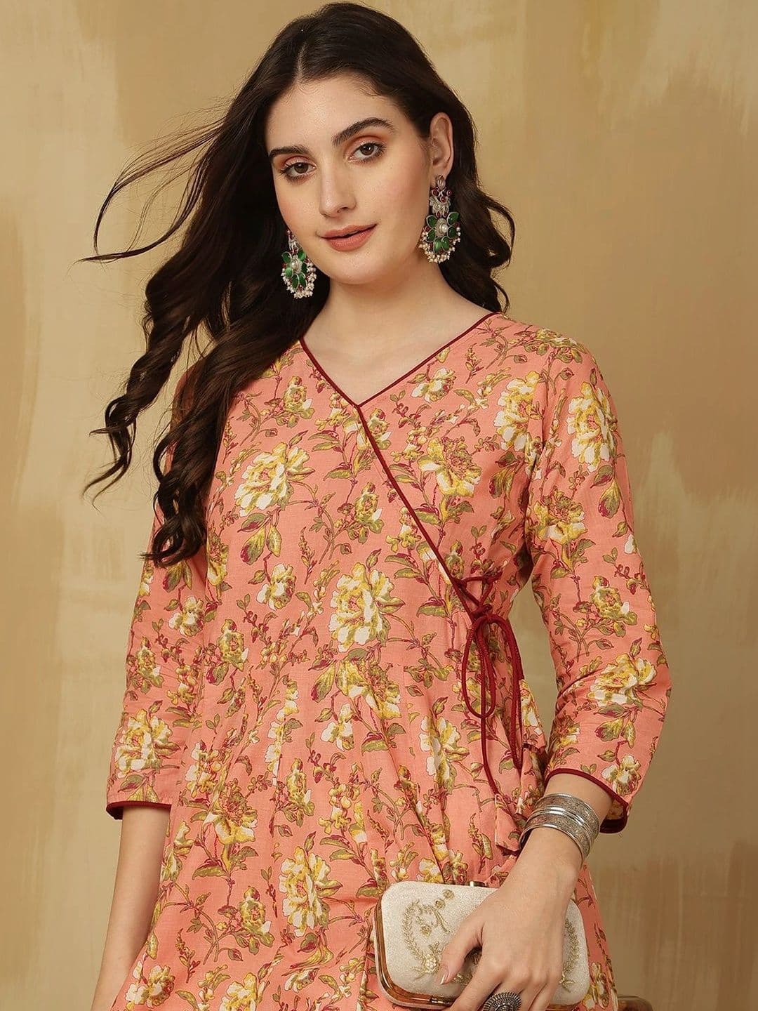 Sangria Women Floral Printed Floral Anarkali Kurta thumbnail 2