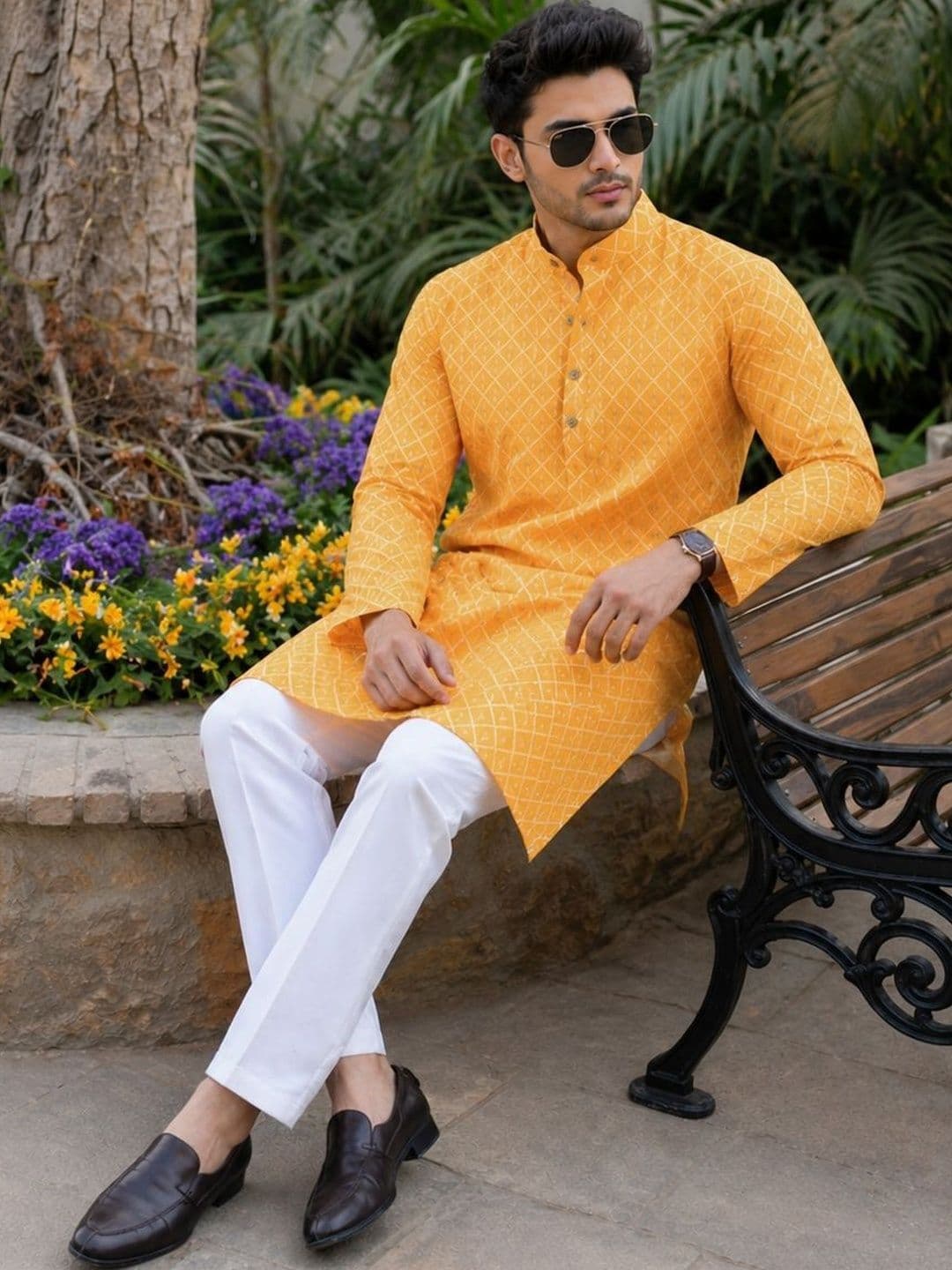 Anouk Printed Band Collar Straight Long Kurta thumbnail 5