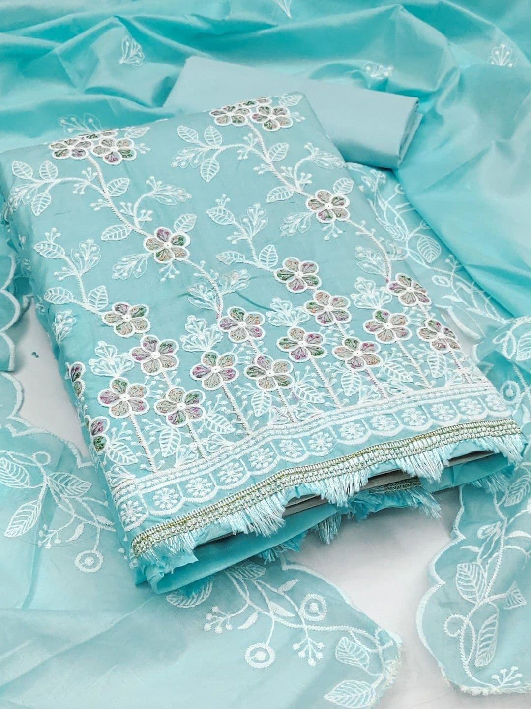 Dhaaga Ghar Embroidered Unstitched Dress Material - view 1