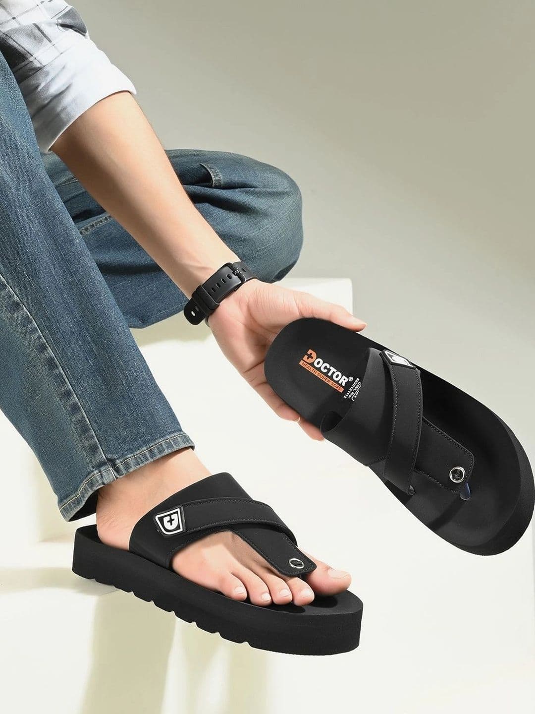 DOCTOR HEALTH SUPER SOFT Men Thong Flip-Flops thumbnail 5