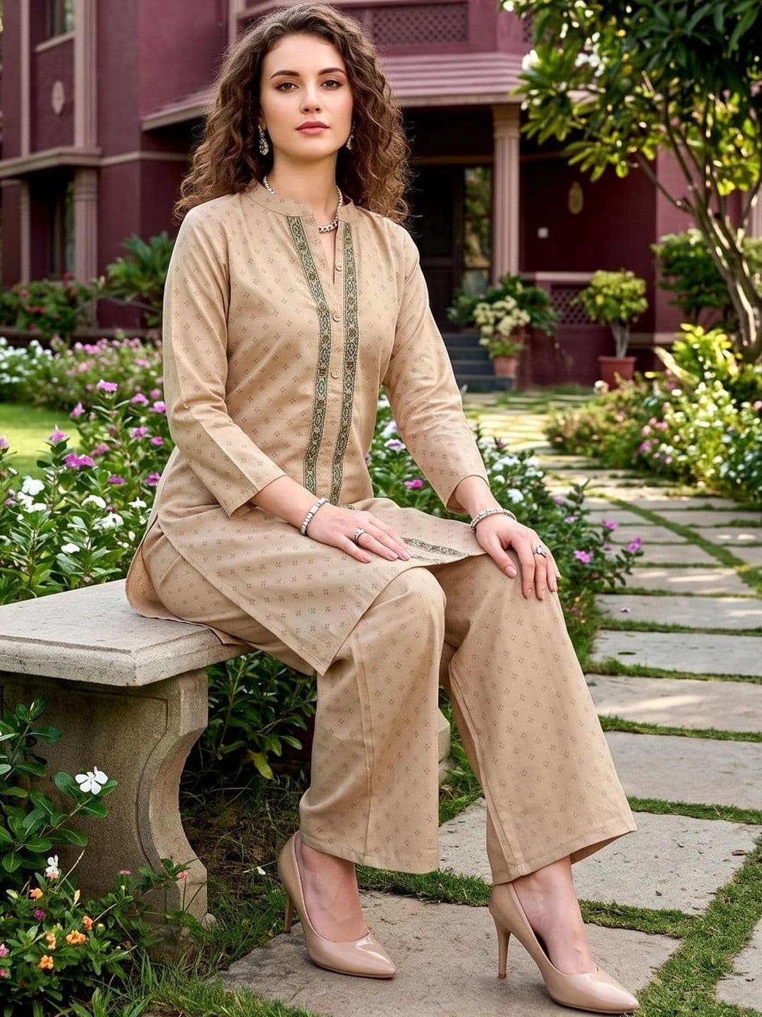 Laasika Floral Printed Tunic with Palazzos thumbnail 4