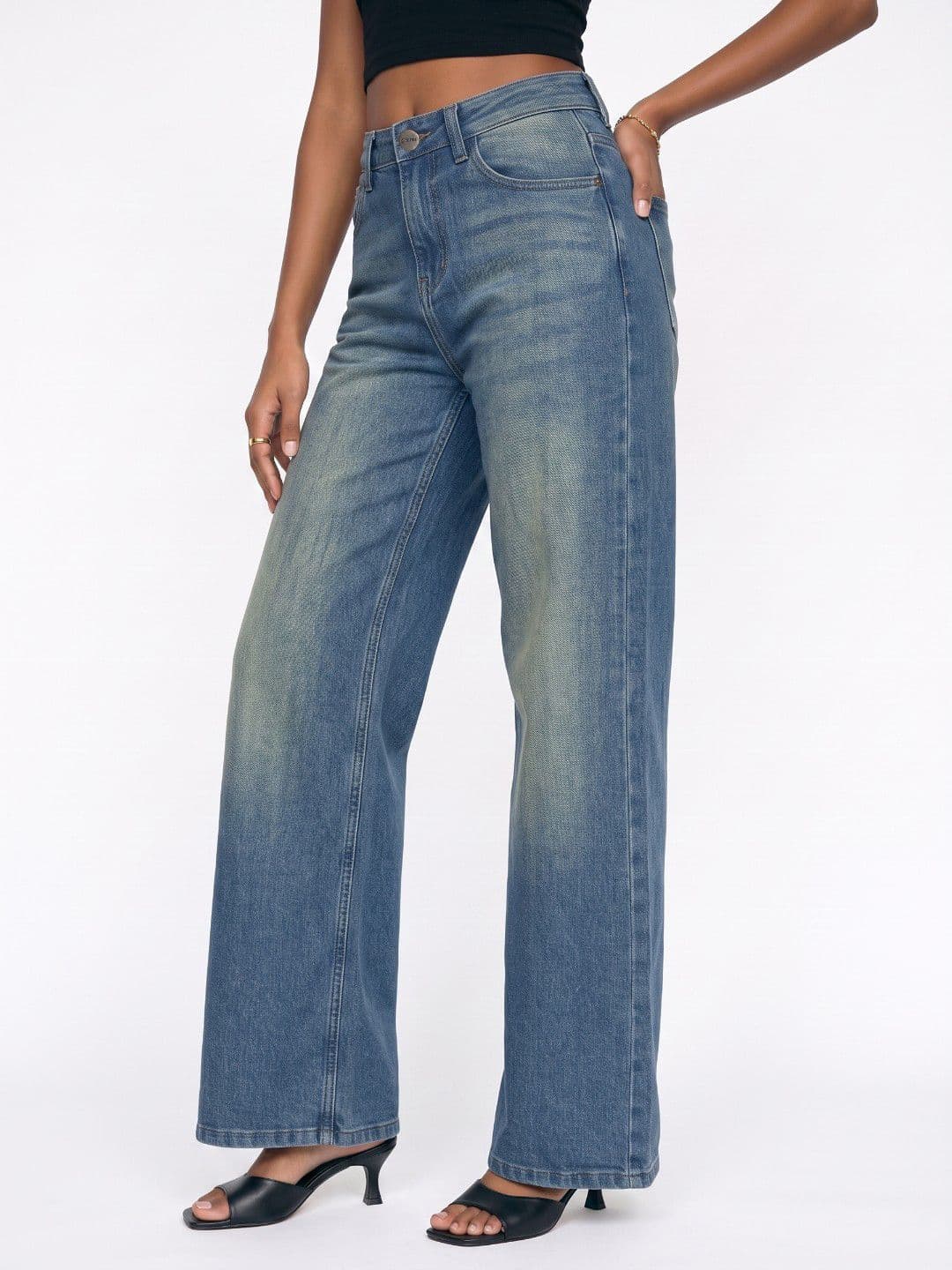 glitchez Women Regular Fit High-Rise Light Fade Stretchable Jeans - view 1