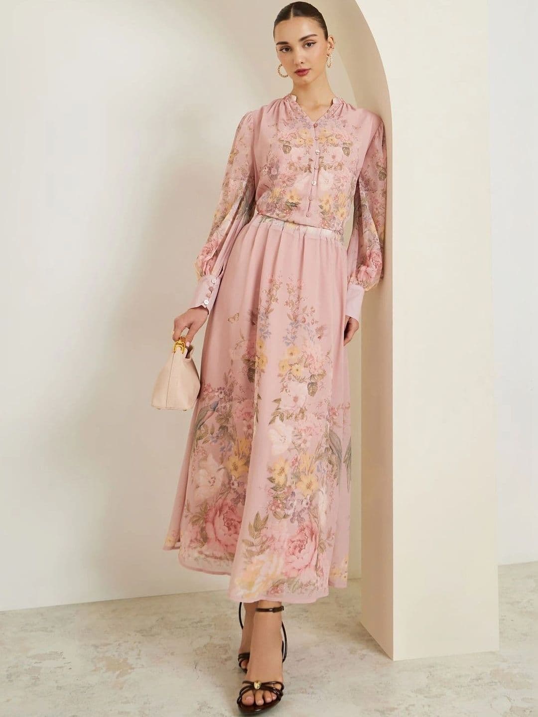 Styli Women Floral Midi A-Line Skirt thumbnail 3