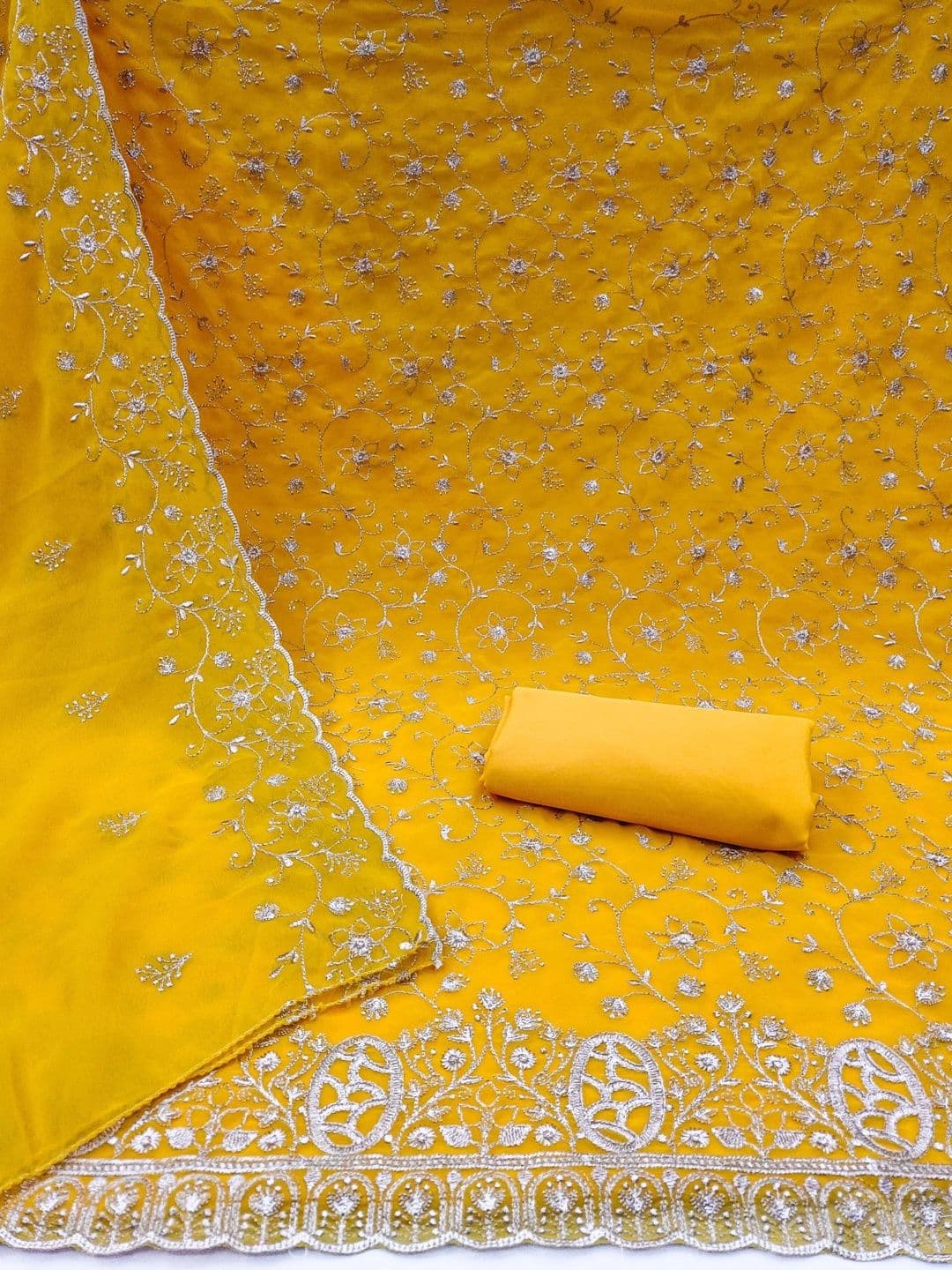 Dhaaga Ghar Embroidered Unstitched Dress Material thumbnail 2