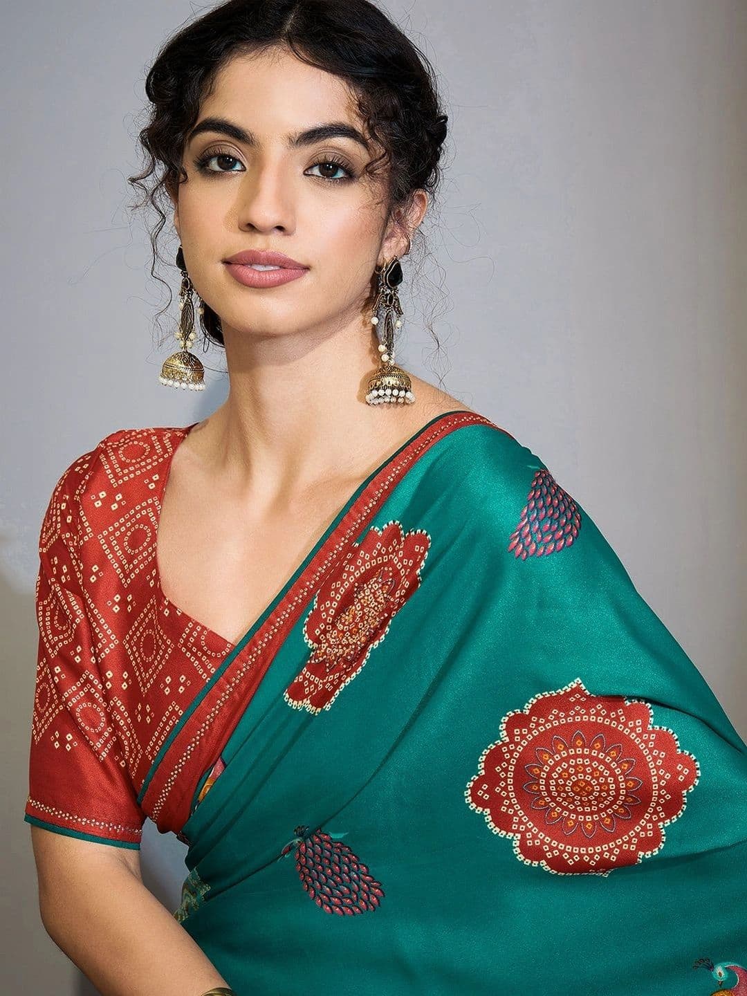 Sangria Bandhani Poly Georgette Designer Bandhani Saree thumbnail 3