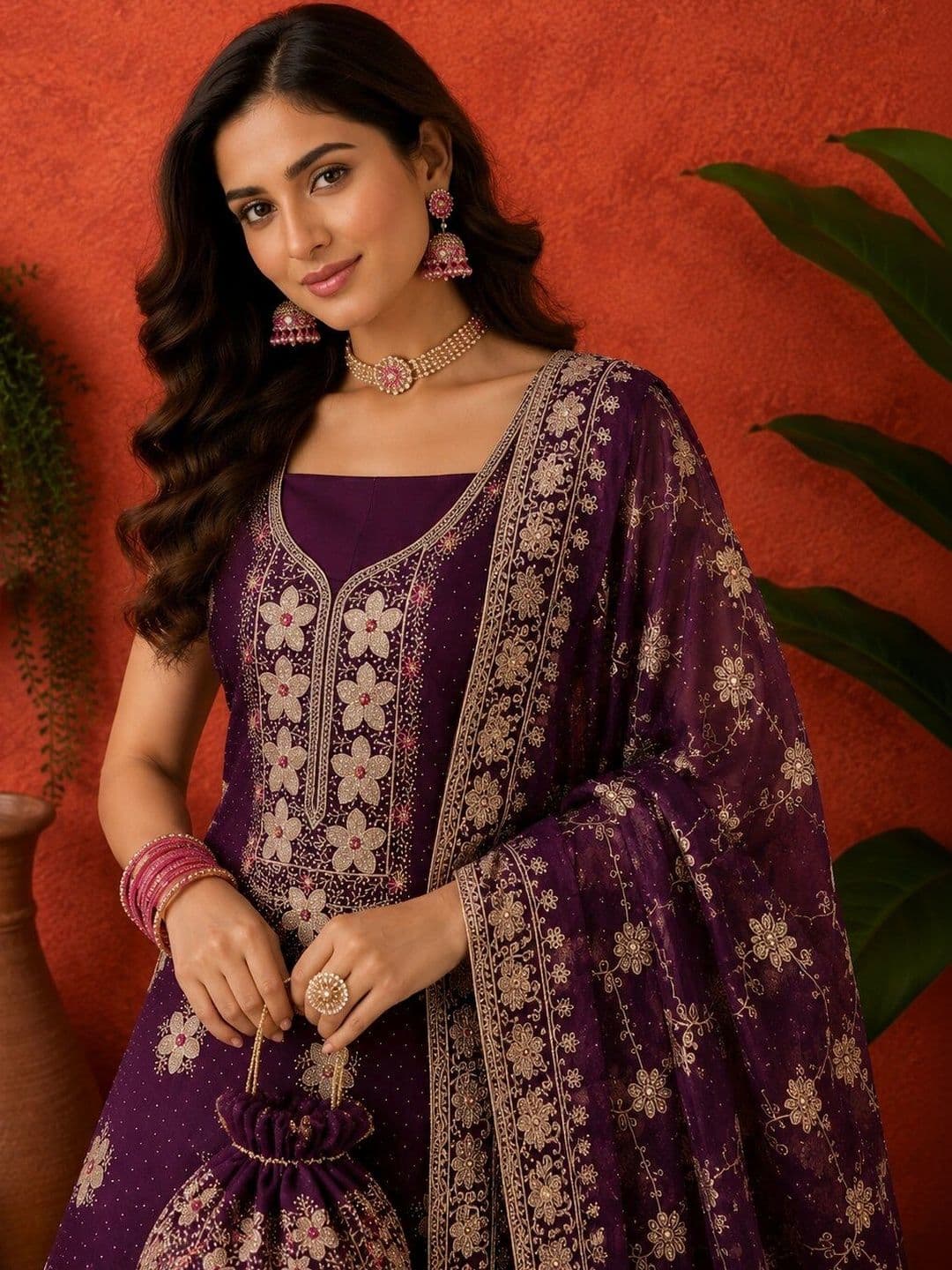 FASHCON Embroidered Unstitched Dress Material thumbnail 3