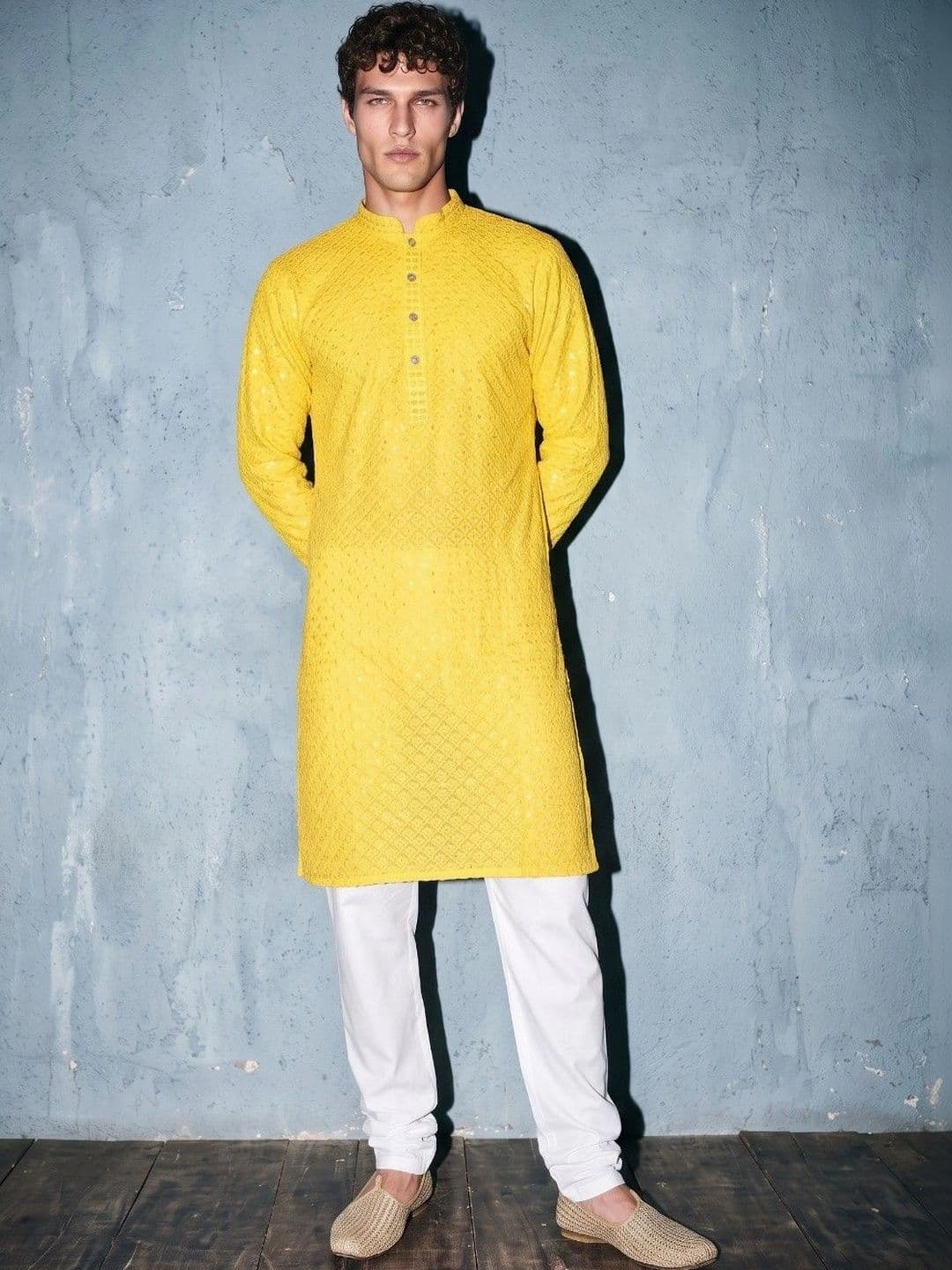 DRIP CHOWK Men Sequinned Kurta - view 1