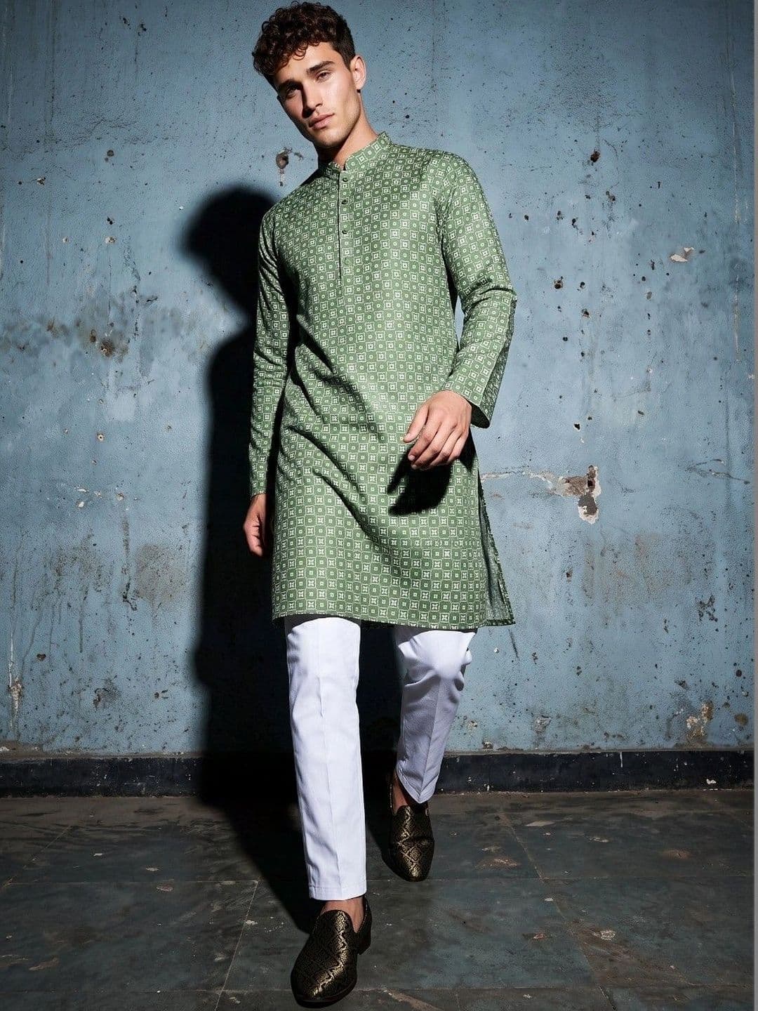 DRIP CHOWK Men Geometric Printed Kurta - view 1