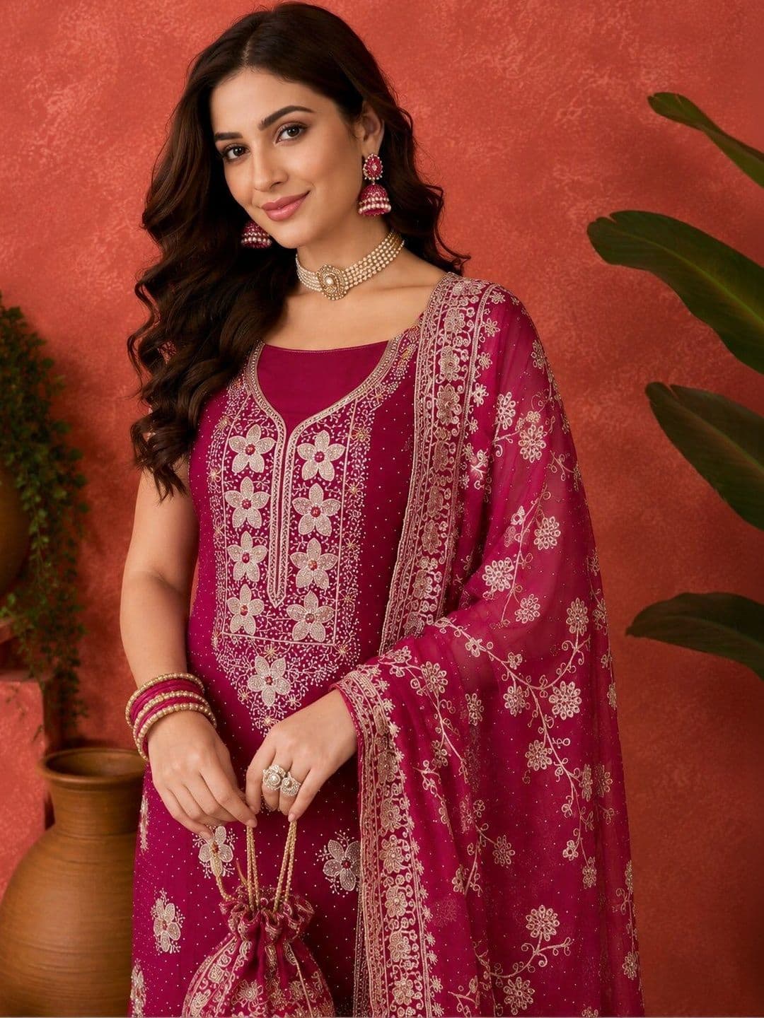 FASHCON Embroidered Unstitched Dress Material thumbnail 5