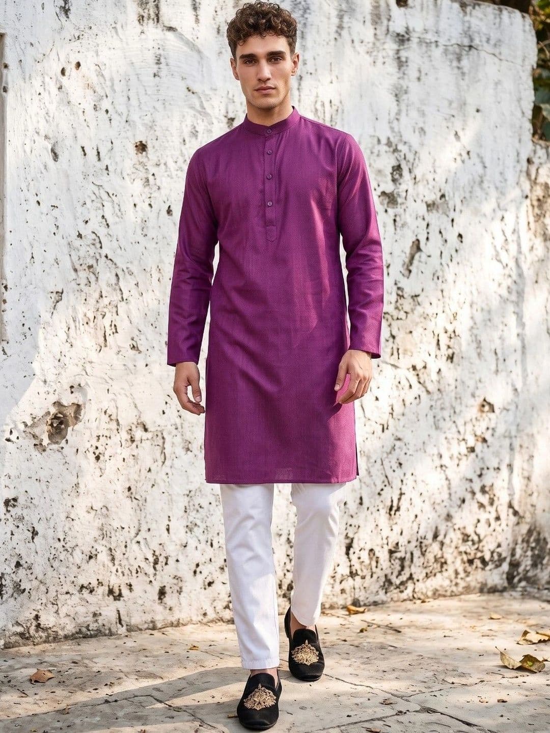 DRIP CHOWK Men Mandarin Collar Cotton Straight Kurta thumbnail 4