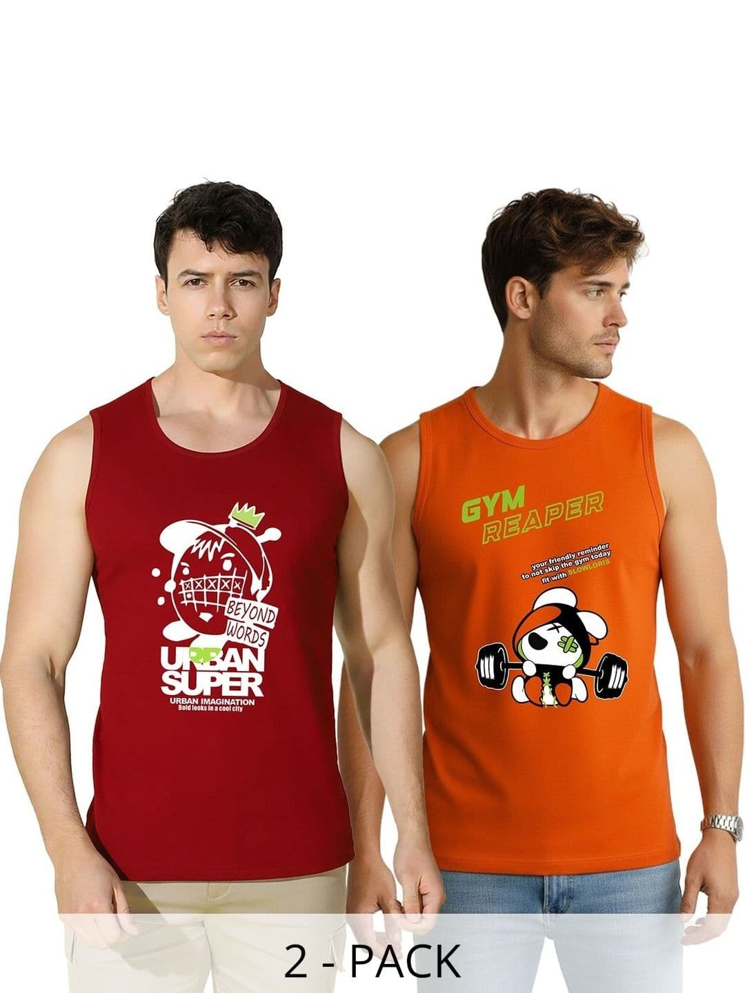 CRYPTIC Men Pack of 2 Graphic Printed Cotton Casual T-shirts - view 1