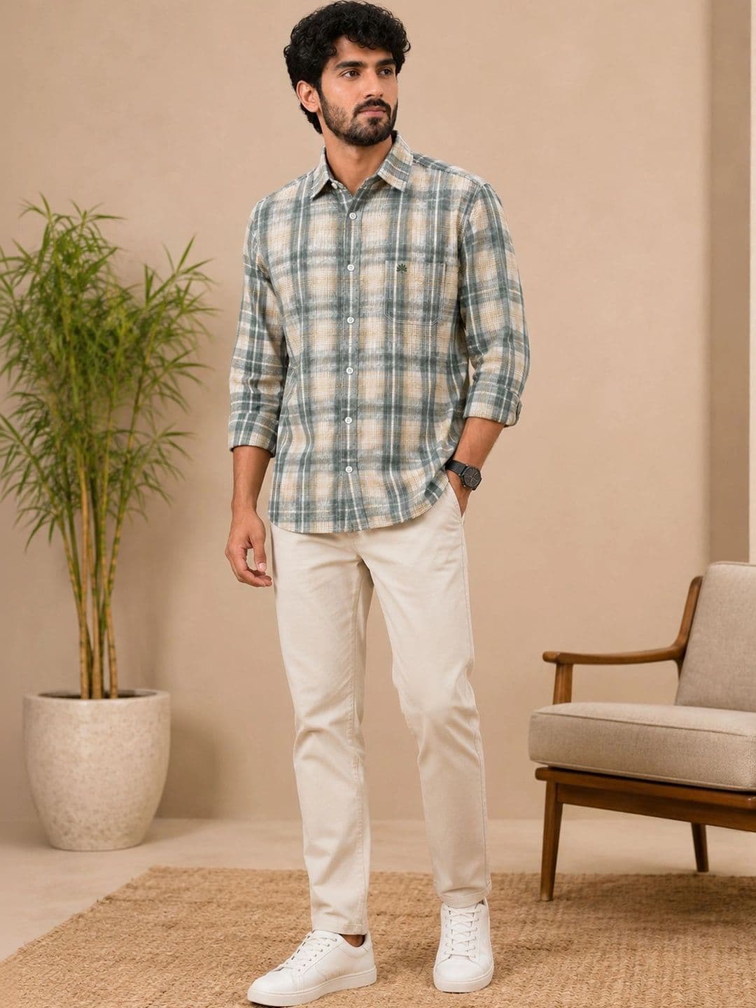 Chennis Men Slim Fit Checked Casual Shirt thumbnail 4
