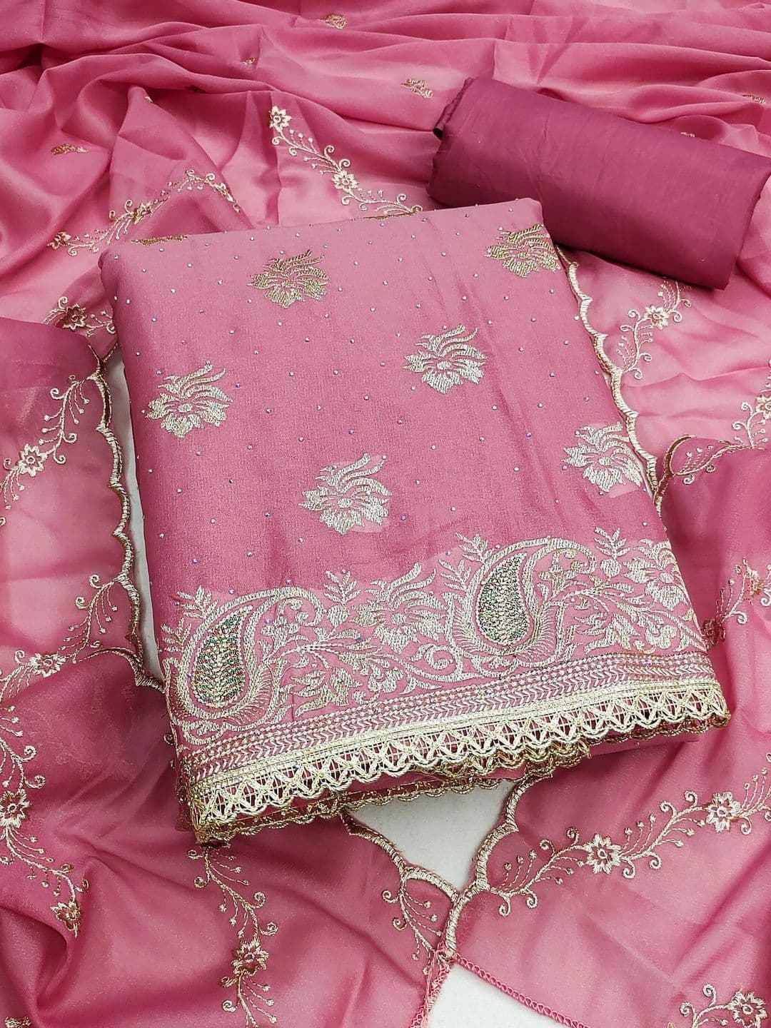 TAVAS Embroidered Unstitched Dress Material thumbnail 3