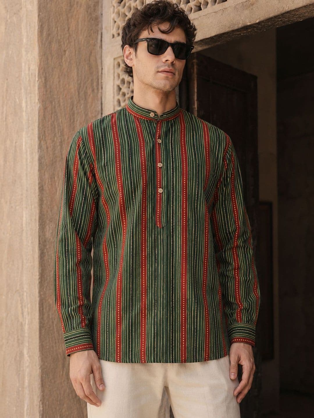 Anouk Men Cotton Striped Kurta - view 1